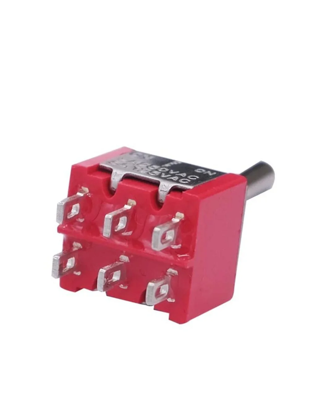 mxuteuk 6pcs Momentary Mini Miniature Toggle Switch 6 Terminal 3 Position DPDT (